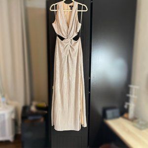 NWT Formal dress w cut outs, champagne/blush, fall winter wedding events etc
